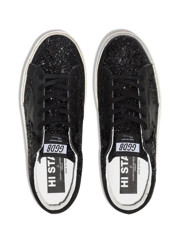 golden goose hi star black glitter