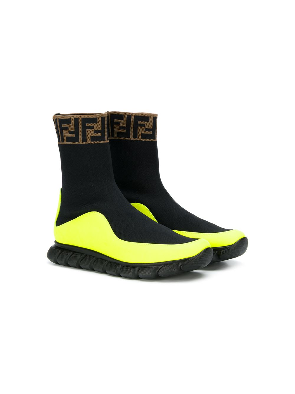 фото Fendi Kids slip-on sock-style sneakers