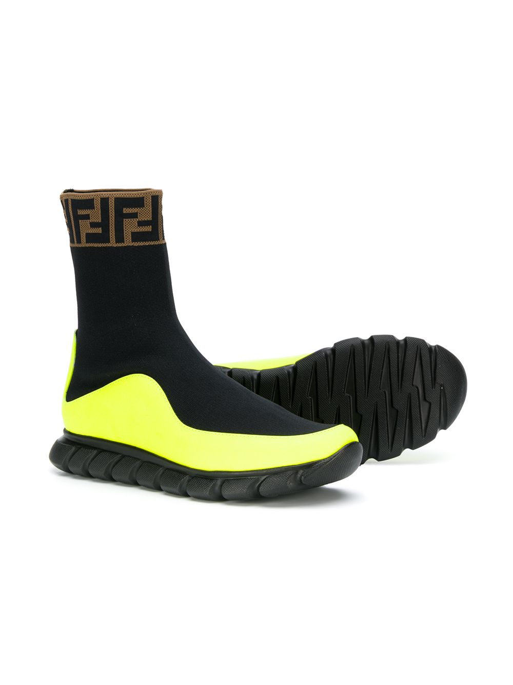 фото Fendi Kids slip-on sock-style sneakers