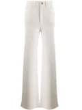 Barrie wide-leg knitted trousers - White