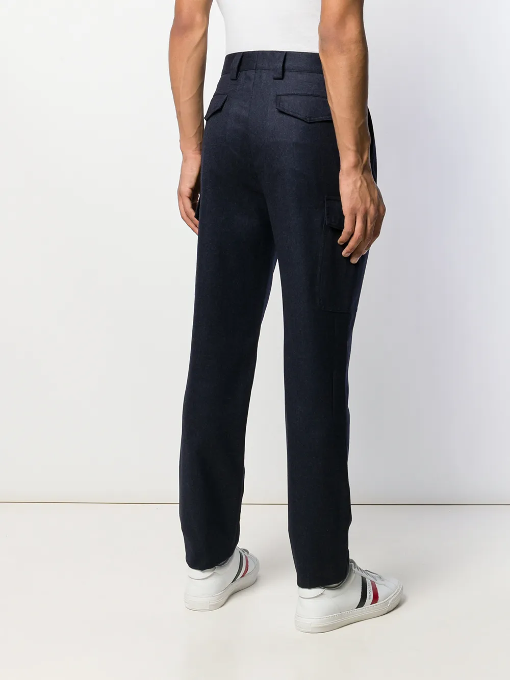 Brunello Cucinelli Pantalon met toelopende pijpen Blauw