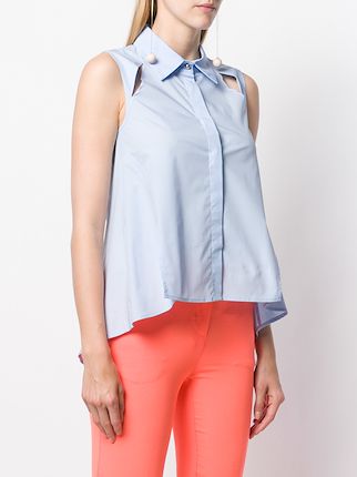 sleeveless flared shirt展示图