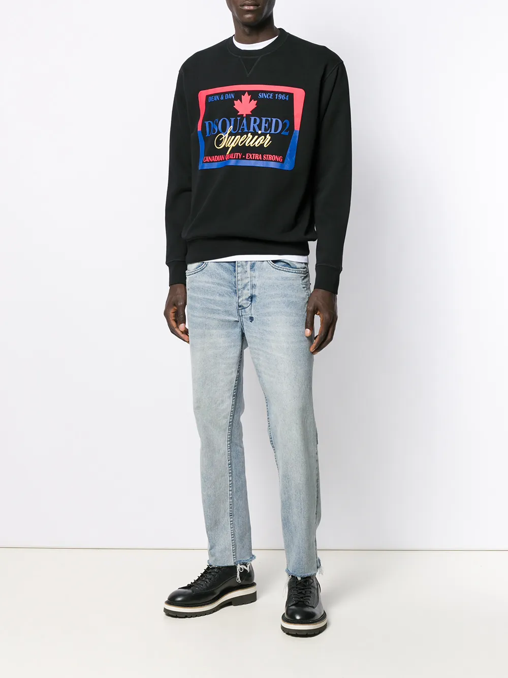 DSQUARED2 Sweater met grafisch logo Zwart
