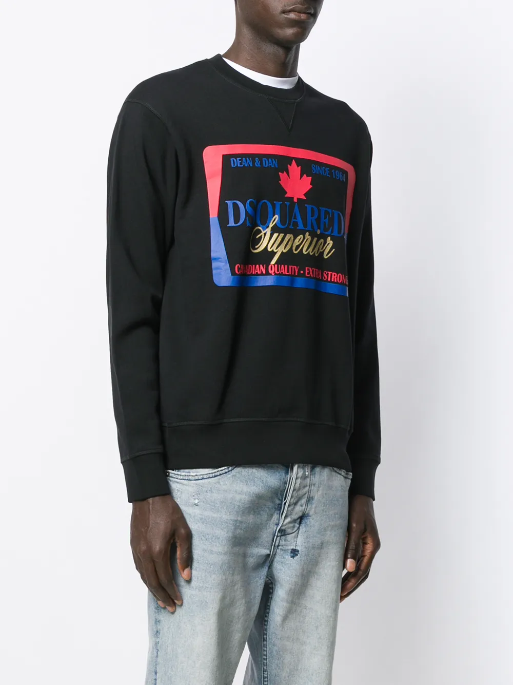 DSQUARED2 Sweater met grafisch logo Zwart