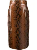 DSQUARED2 snakeskin effect skirt - Brown