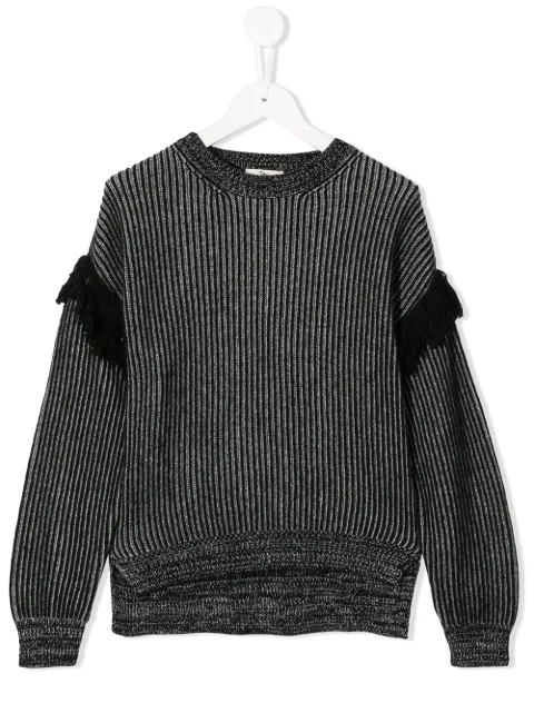 Andorine fringe ribbed knit jumper
