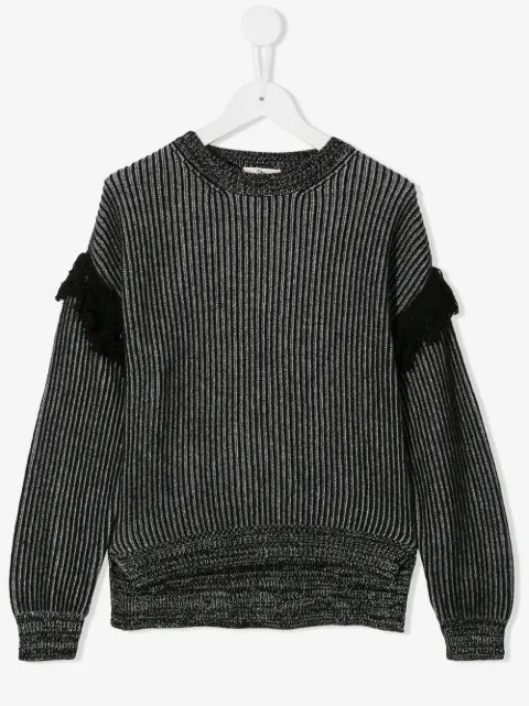 Andorine fringe ribbed knit jumper