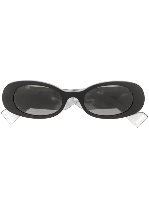 GUCCI GUCCI EYEWEAR ROUND MIRRORED SUNGLASSES - BLACK