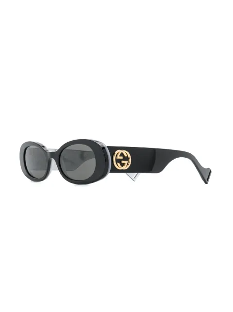 GUCCI GUCCI EYEWEAR ROUND MIRRORED SUNGLASSES - BLACK