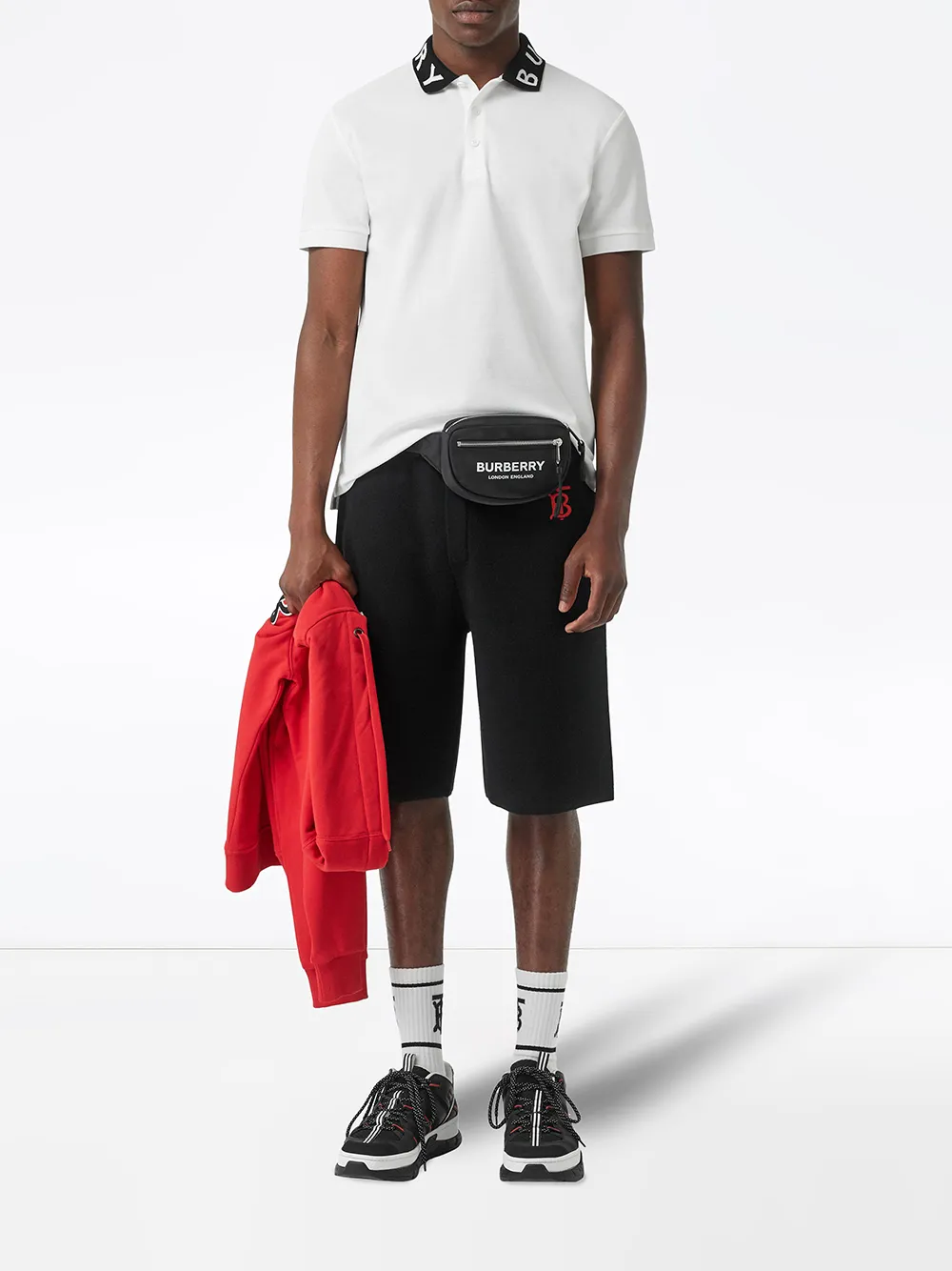 logo intarsia cotton piqué polo shirt