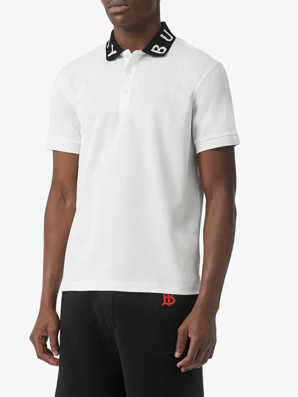 logo intarsia cotton piqué polo shirt