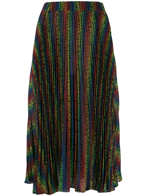 Click to view more detailed imagery on our partner's website Michael Michael Kors Rainbow Pleated Skirt In 015 Black Multi