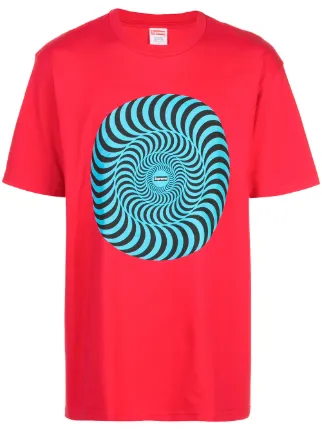 red and blue supreme shirt