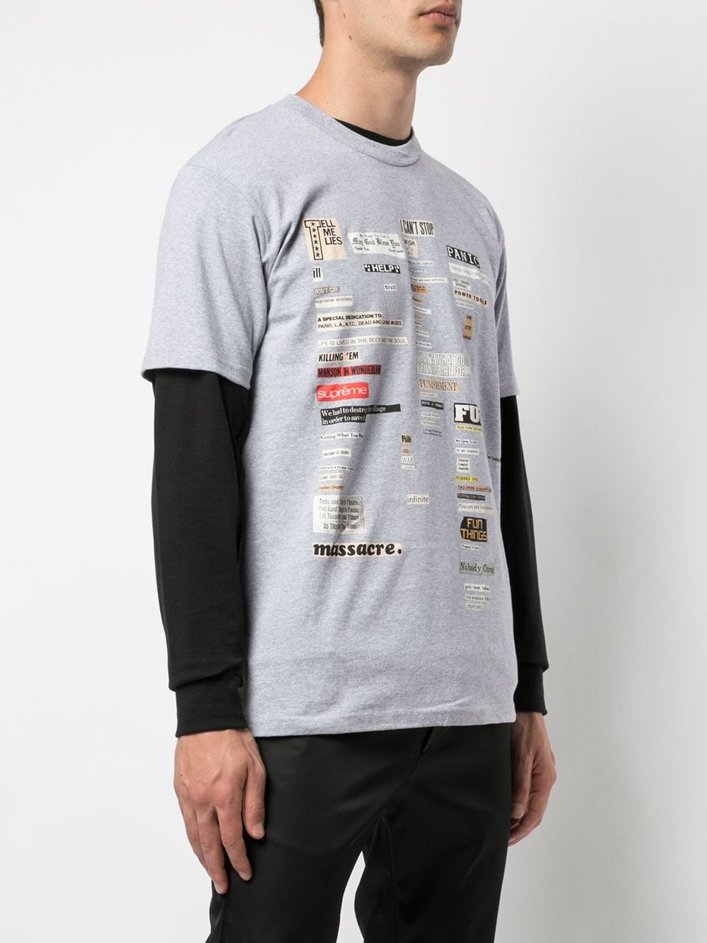 Shop Supreme Cutouts Graphic T-shirt In Grey