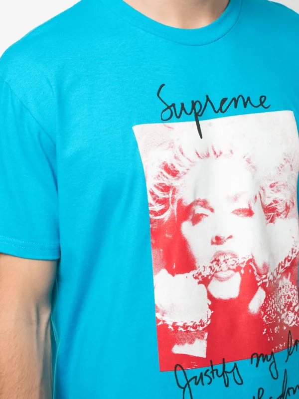 Shop Supreme Madonna print T-shirt with 