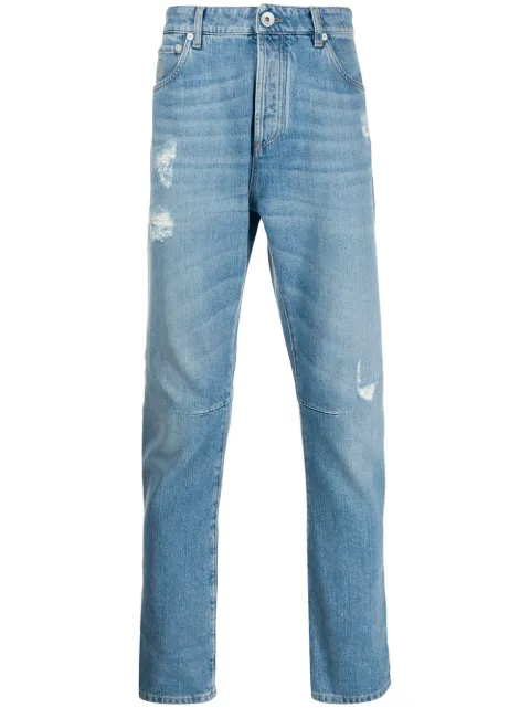 Brunello Cucinelli distressed straight leg jeans