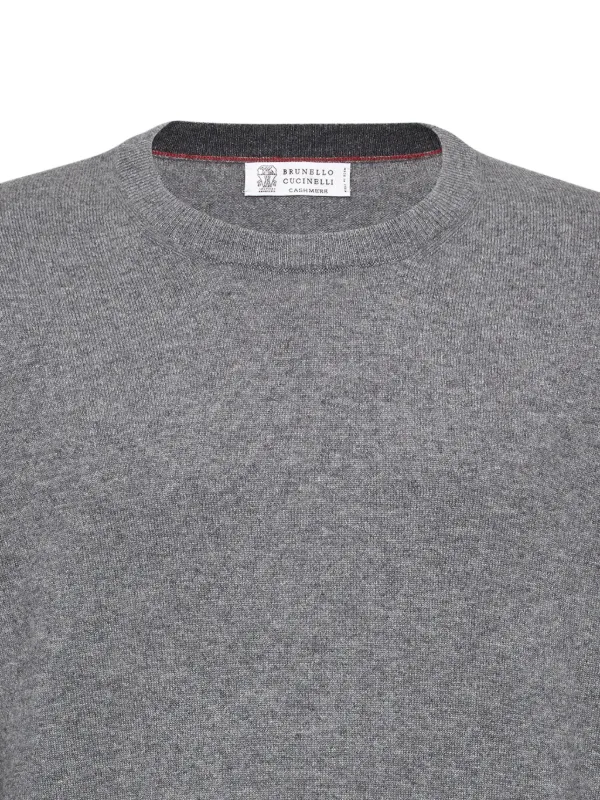Brunello Cucinelli crew-neck Cashmere Jumper | Grey | FARFETCH