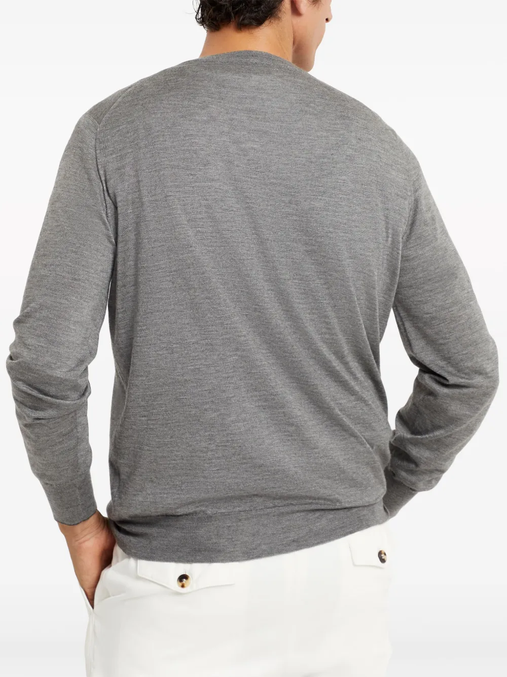 Brunello Cucinelli Cashmere And Silk Sweater In Grey