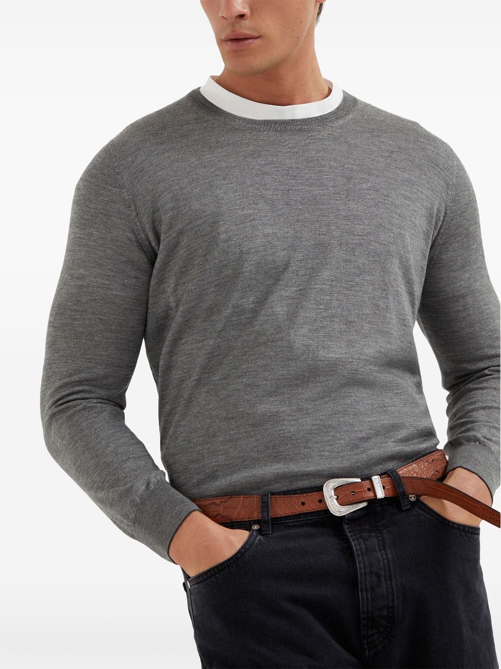 Brunello Cucinelli cashmere-blend crew-neck jumper Men