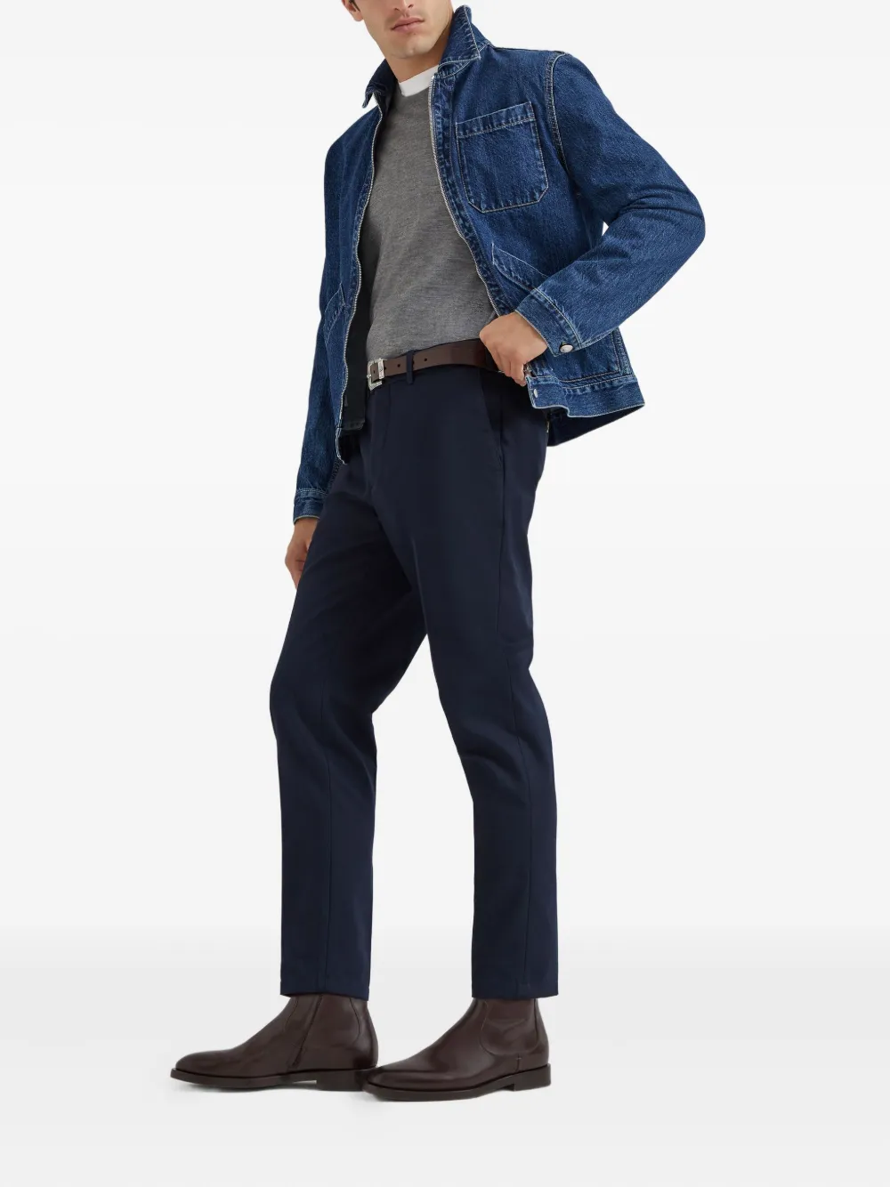 Brunello Cucinelli cashmere-blend crew-neck jumper | Knitted Sweaters | Image 2