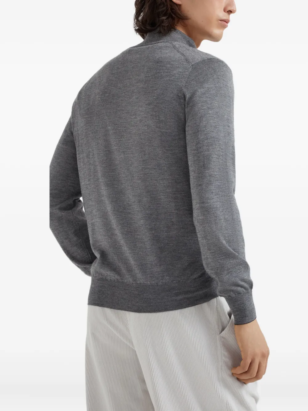 Zip-Up Knit Cardigan