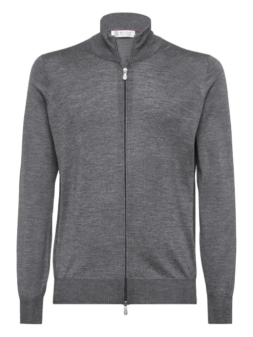Zip-up knit sweater - Brunello Cucinelli - Modalova