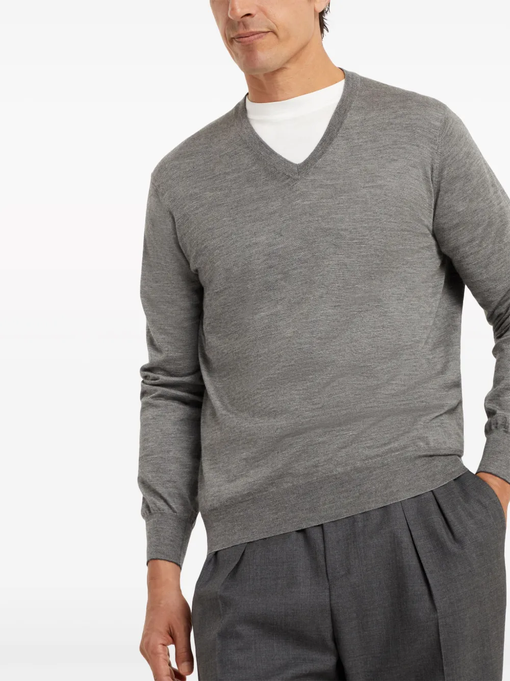 BRUNELLO CUCINELLI V-NECK WOOL JUMPER