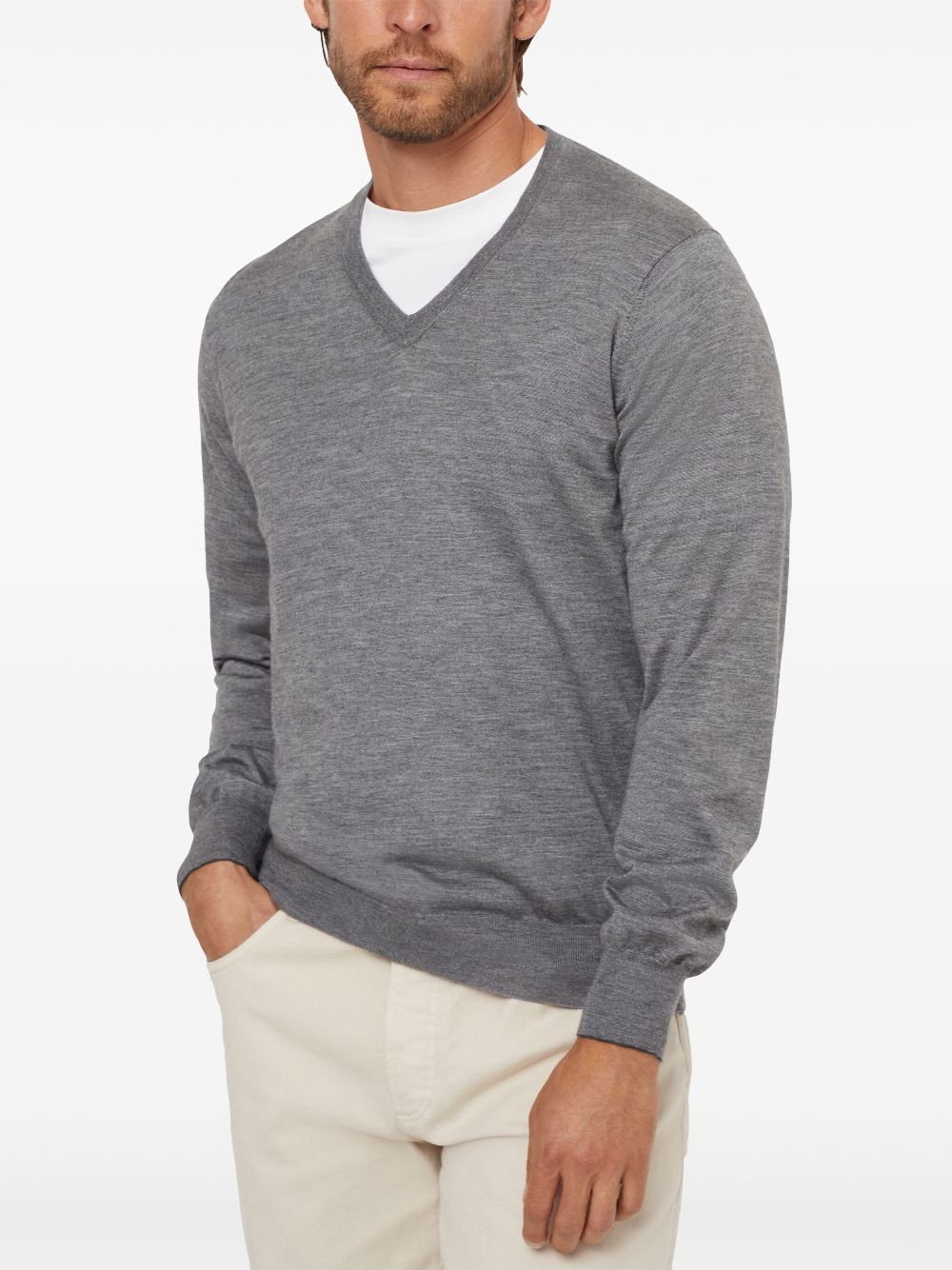 Brunello Cucinelli V-neck wool jumper Men