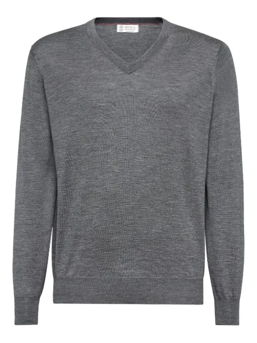 V-neck knit jumper - Brunello Cucinelli - Modalova