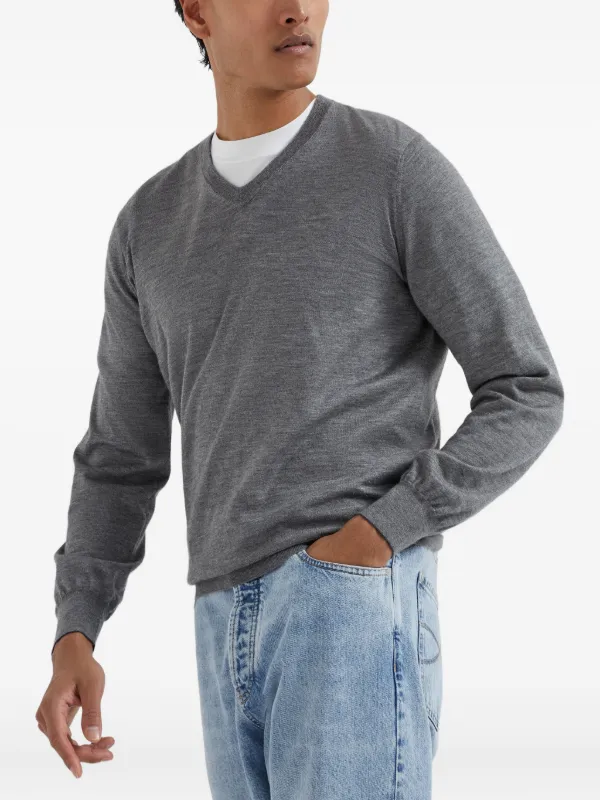 BRUNELLO CUCINELLI Vネック　カシミヤ100% セーター　M Brunello Cucinelli Vネック セーター 通販 - FARFETCH