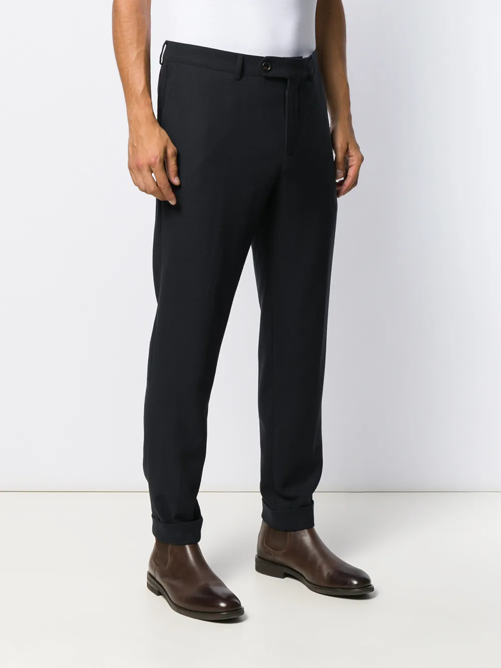  Brunello Cucinelli Hose Mit Weitem Schnitt   Blau 