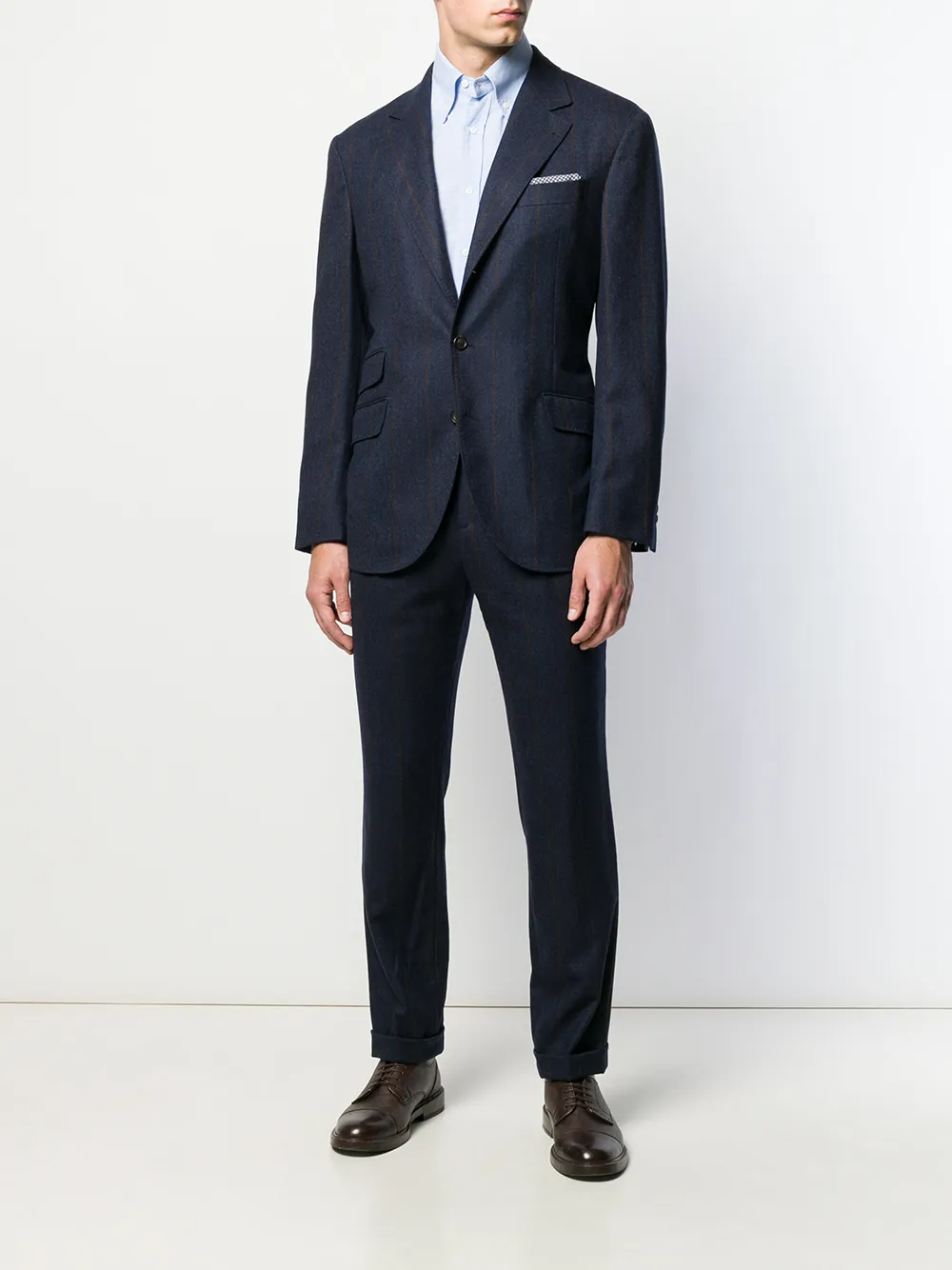 Brunello Cucinelli Overhemd met kraag met knopen - Blauw