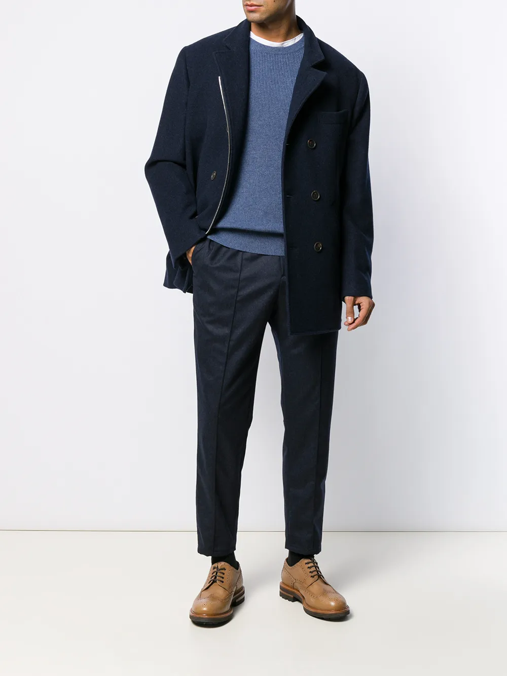 Brunello Cucinelli Kasjmier jas - Blauw