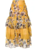 Bambah floral ruffle skirt - Yellow