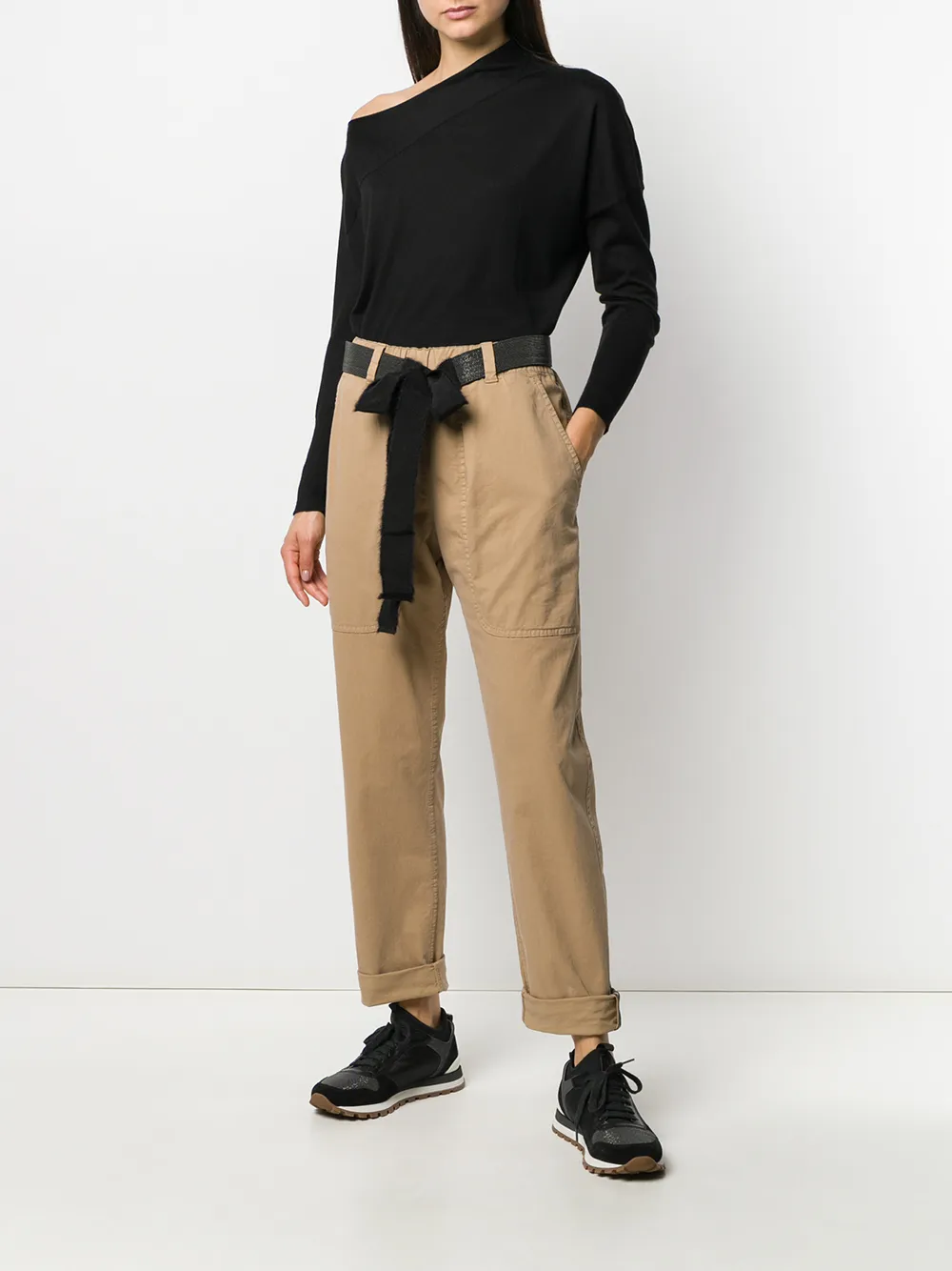 Brunello Cucinelli Off-shoulder trui Zwart