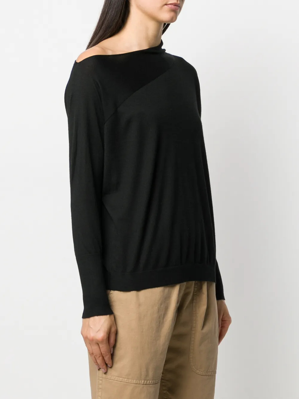Brunello Cucinelli Off-shoulder trui Zwart
