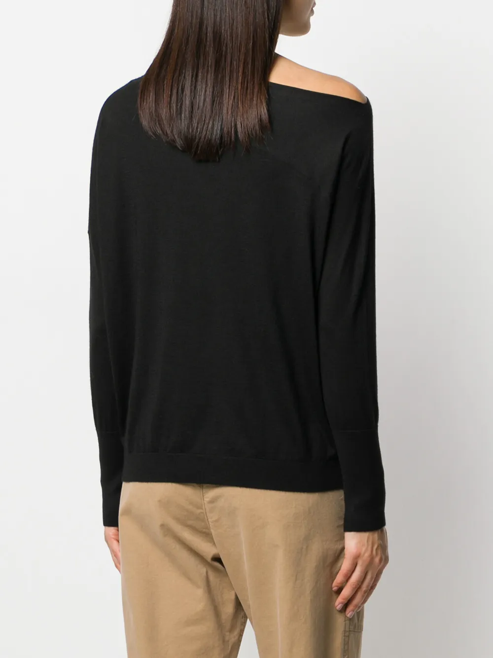 Brunello Cucinelli Off-shoulder trui Zwart