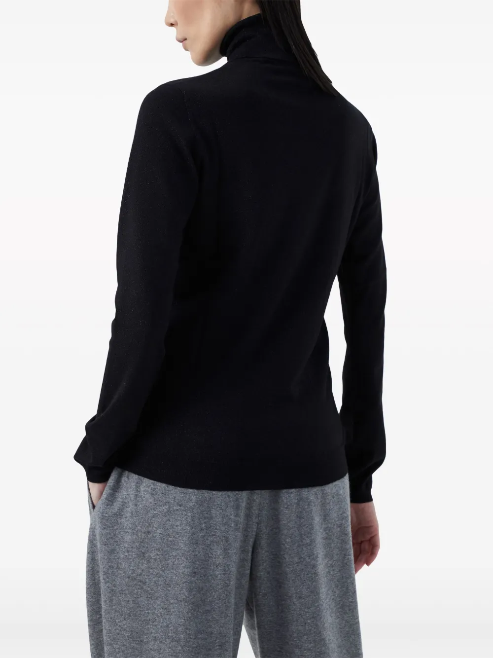Brunello Cucinelli Fitted Roll-neck Sweater In Black