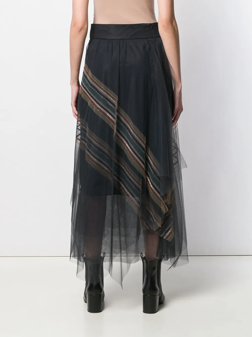 Brunello Cucinelli Gelaagde rok Grijs