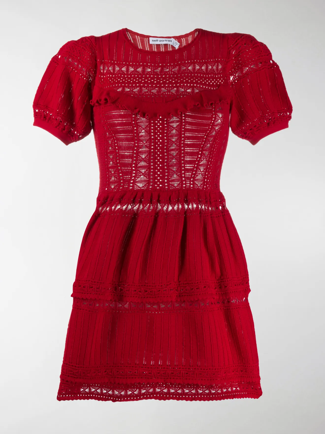 SelfPortrait knitted mini dress red MODES