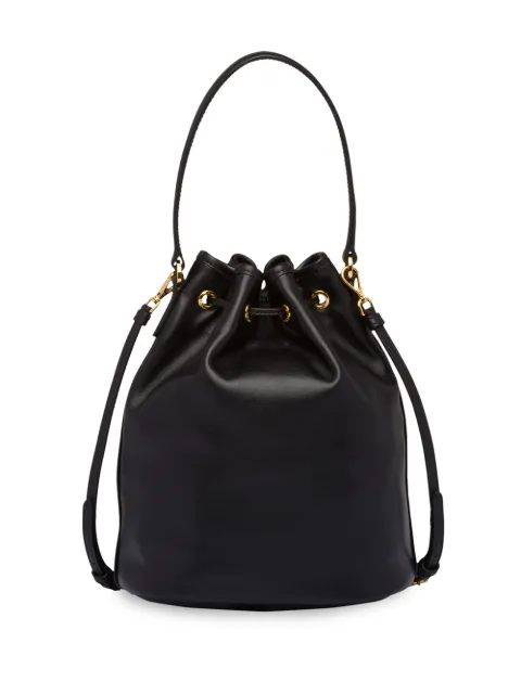 PRADA LEATHER BUCKET BAG