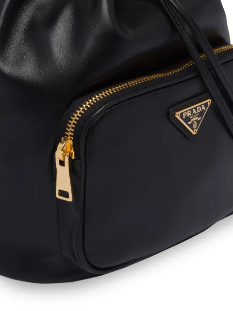 PRADA LEATHER BUCKET BAG