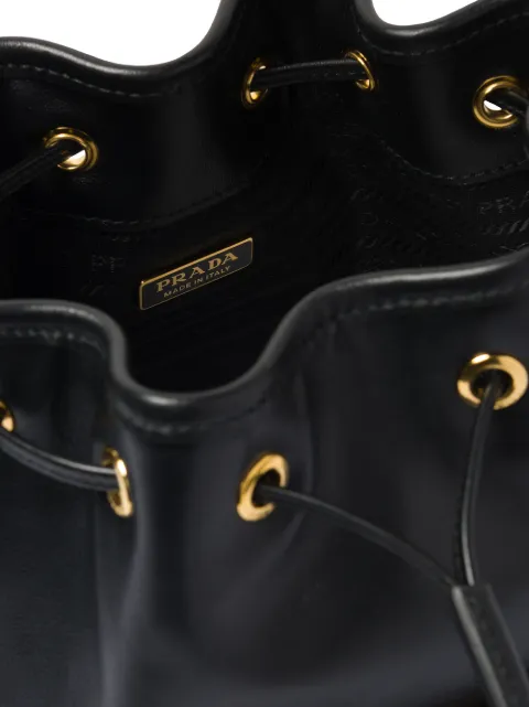 PRADA LEATHER BUCKET BAG