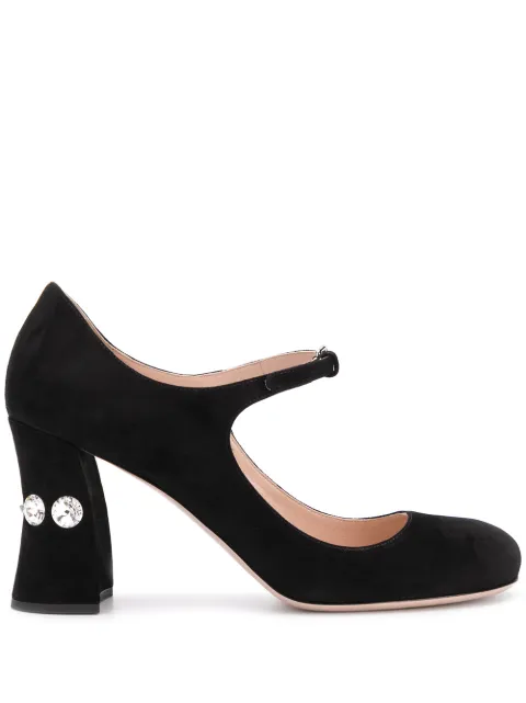 miu miu crystal embellished pumps