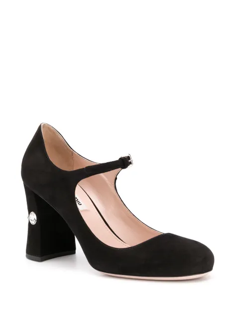 miu miu crystal embellished pumps