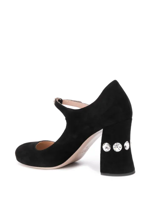 miu miu crystal embellished pumps
