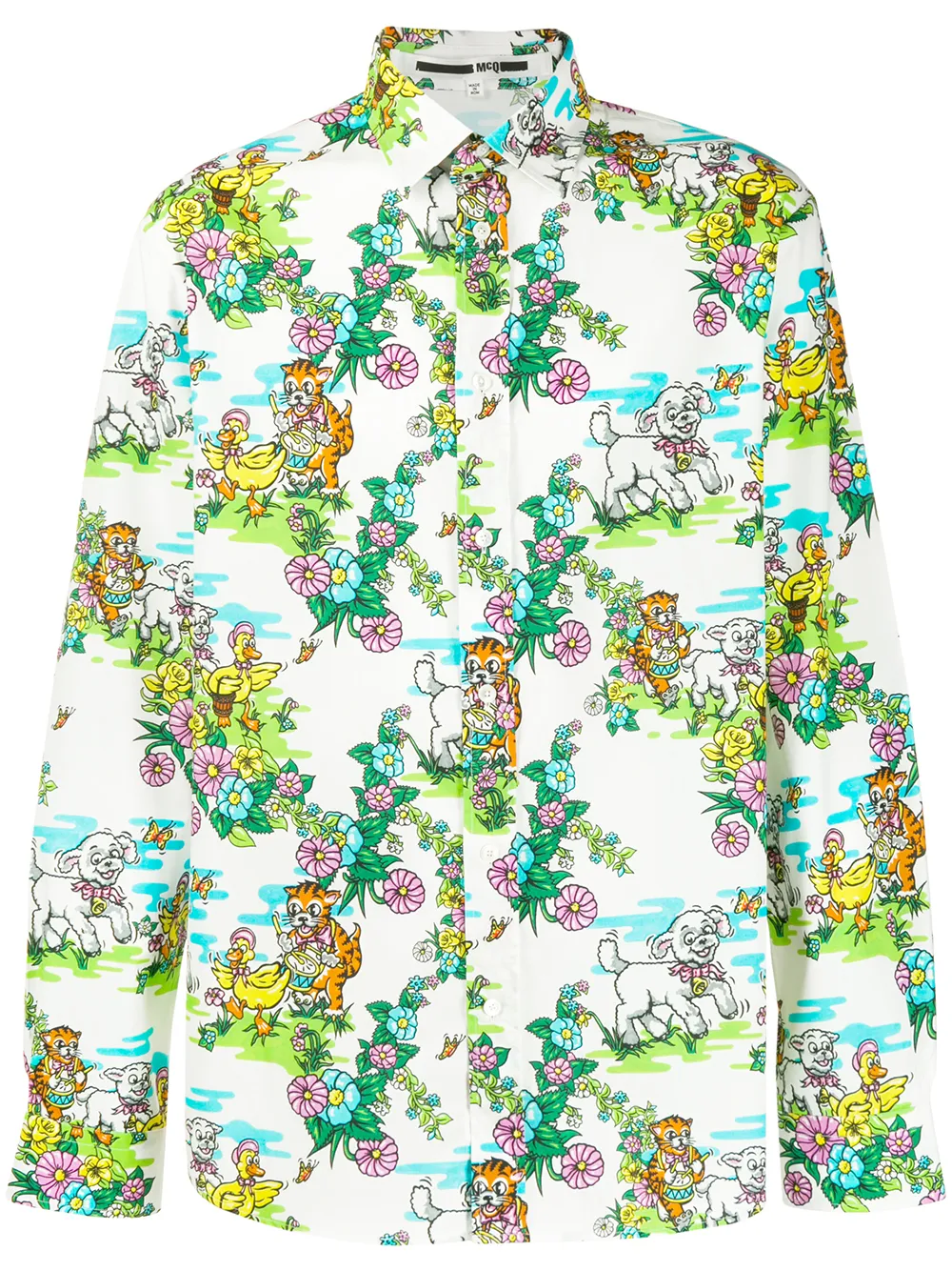 Mcq By Alexander Mcqueen T-shirts MCQ ALEXANDER MCQUEEN HOLY SHEEP PRINT SHIRT - WHITE