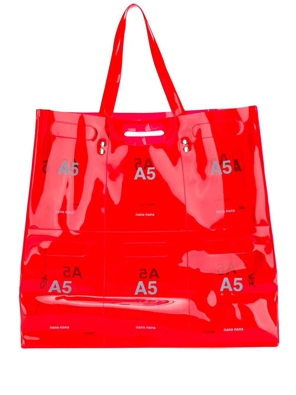 Nana-Nana A5 panelled tote | Red | Image 1