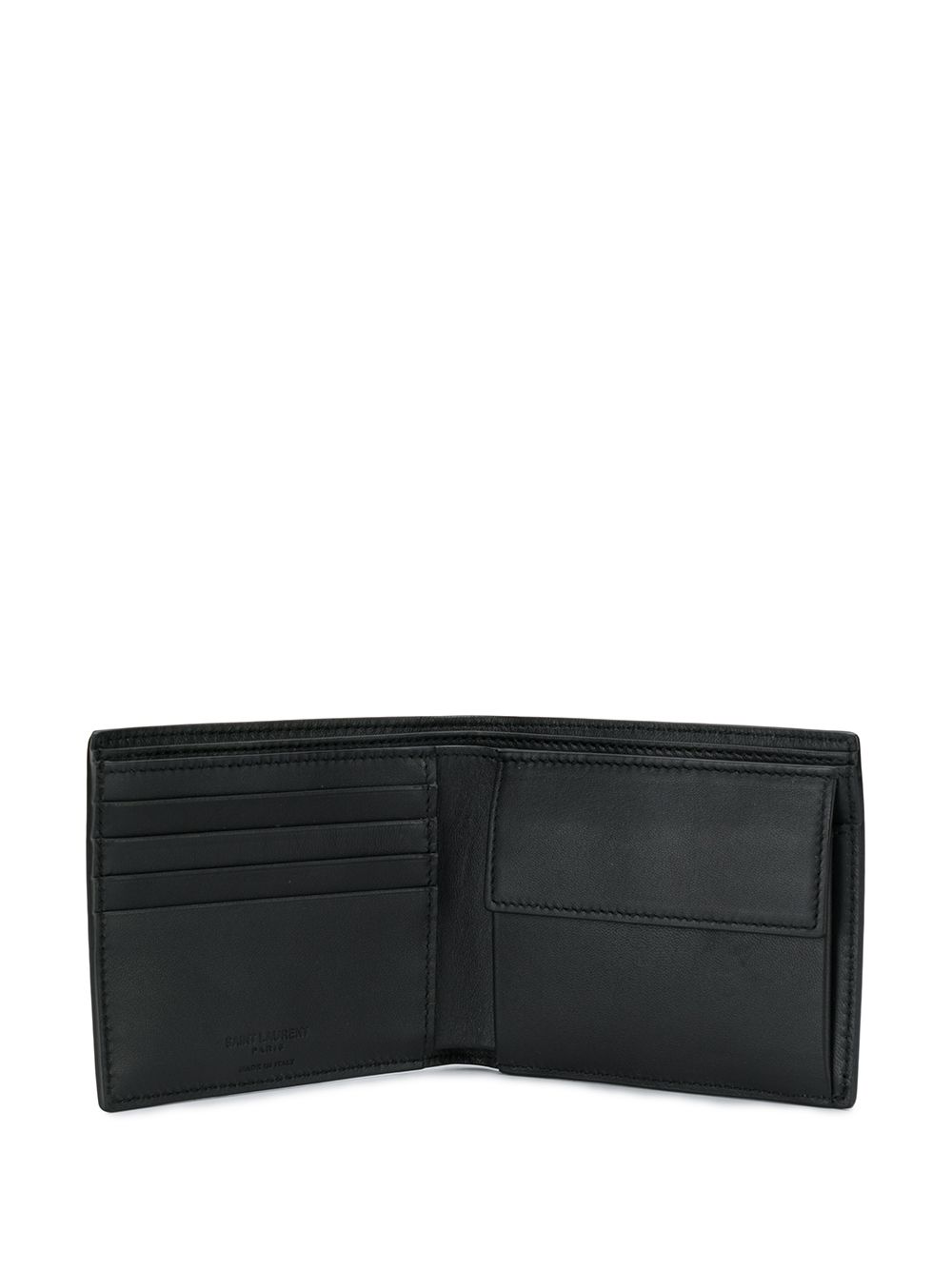 Shop Saint Laurent East/west Bi-fold Wallet In Black