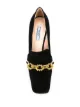 Prada heeled chain loafers